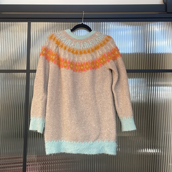 Anthropologie Sleeping On Snow Fair Isle Tunic Sweater - Picture 4 of 5